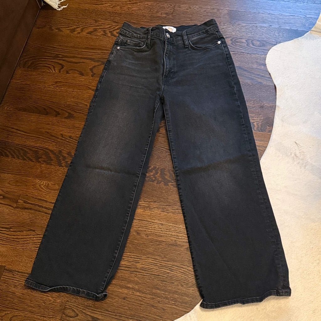Frame Denim Black Le Pixie Slim Palazzo